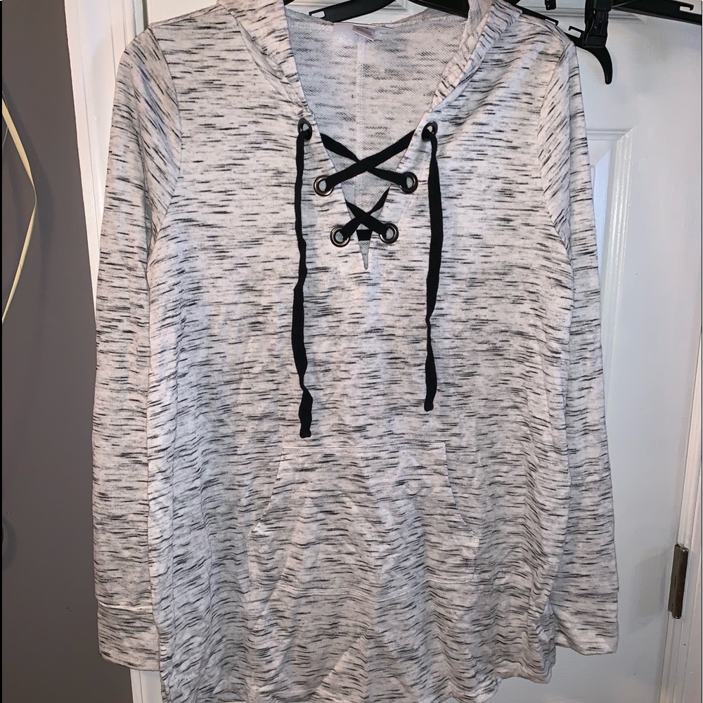 Light gray pullover hoodie